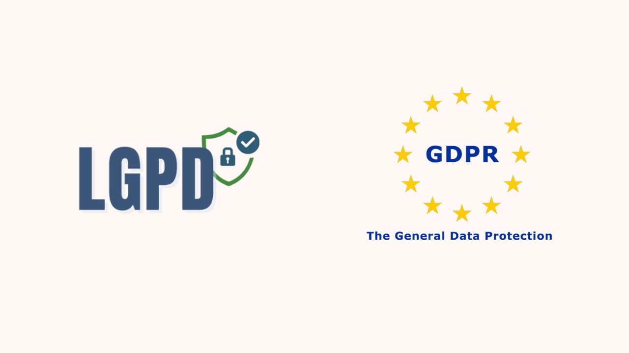 Logos da LGPD e da GDPR lado a lado.