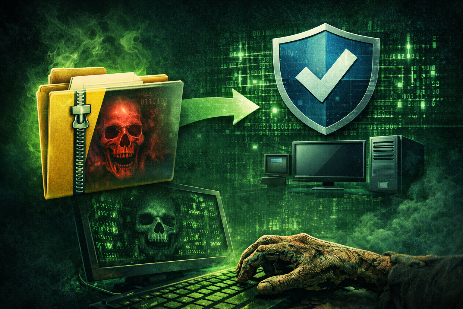 Imagem gerada por inteligência artificial representando a técnica Zombie Zip.