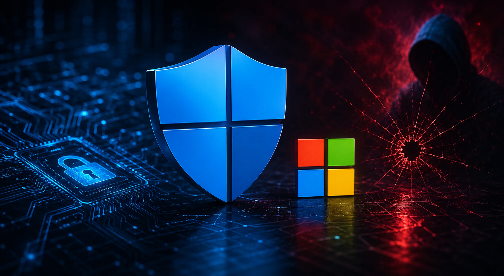 Representação visual do exploit RoguePlanet, vulnerabilidade zero-day que afeta o Microsoft Defender em sistemas Windows.