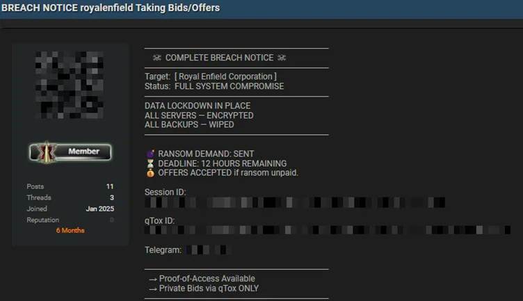 Royal Enfield é alvo de ataque de ransomware